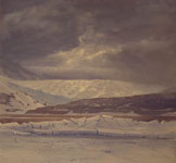 David Rosenthal Paintings Antarctic Paintings McMurdo Station Summer Sea Ice and Hobbs Glacier